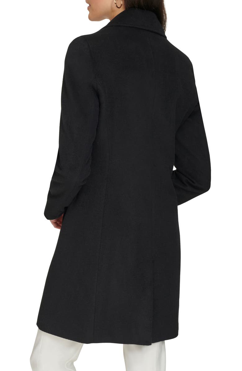 Calvin Klein Notch Wool Blend Coat, Alternate, color, Black