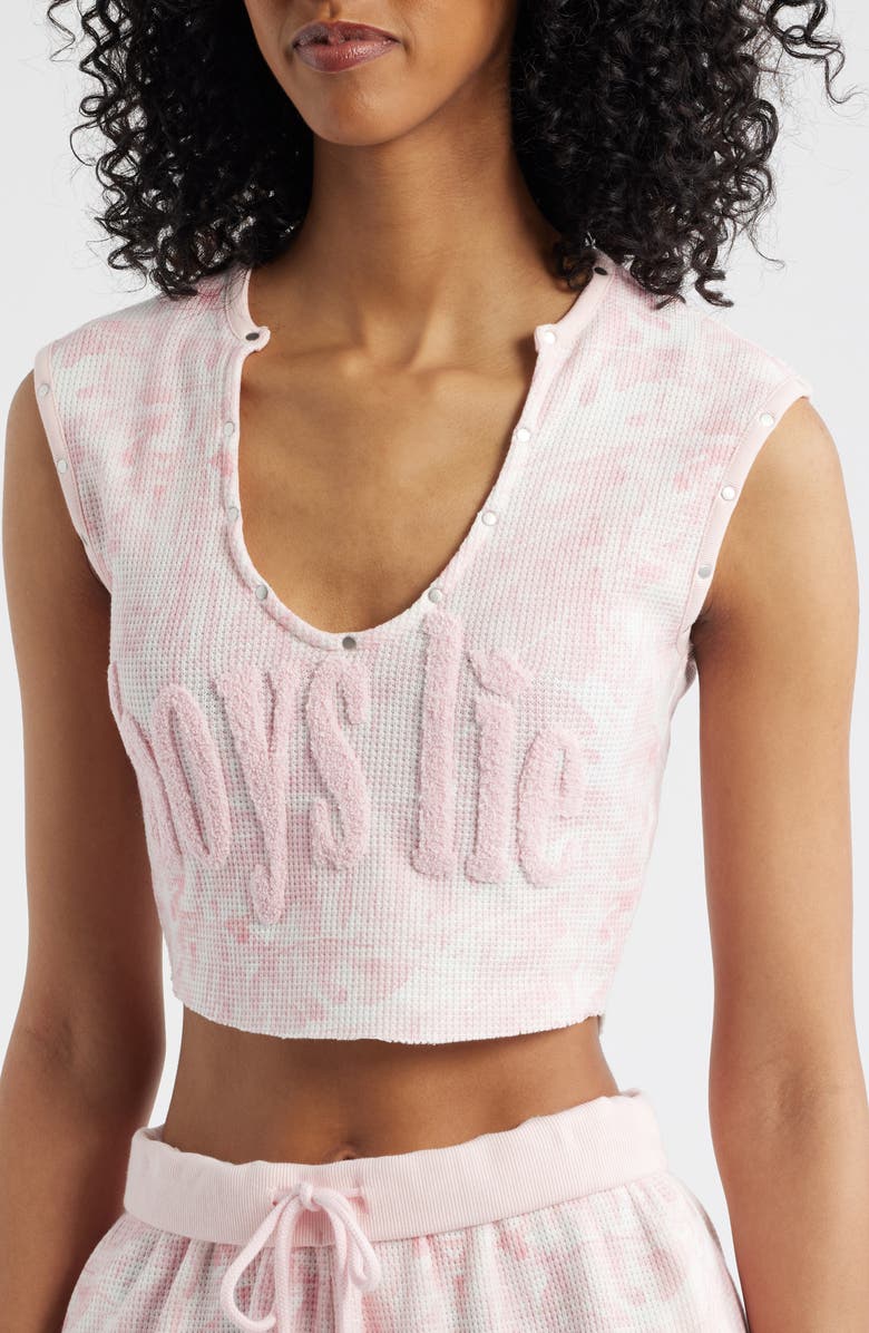 BOYS LIE Manhunt Rebel Waffle Stitch Crop Tank, Alternate, color, Pink