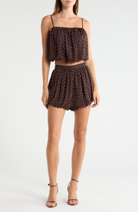 Polka Dot Crop Bubble Camisole
