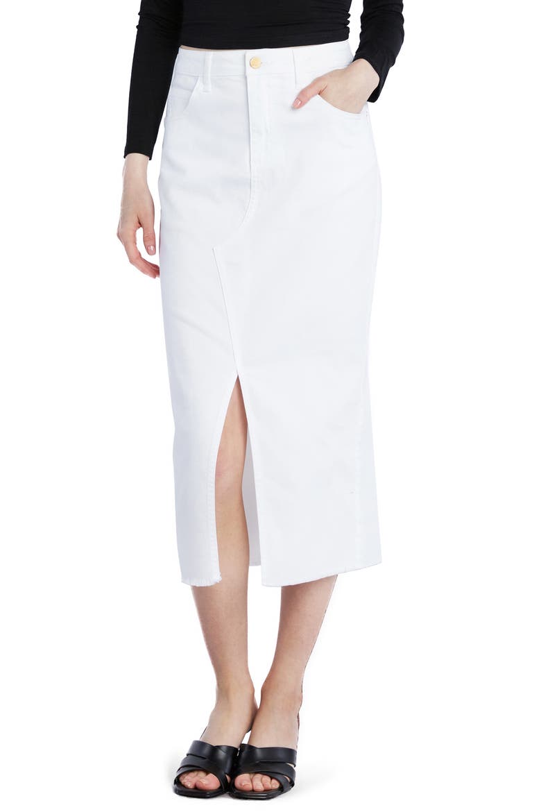 Genevive Denim Skirt, Main, color, CREME