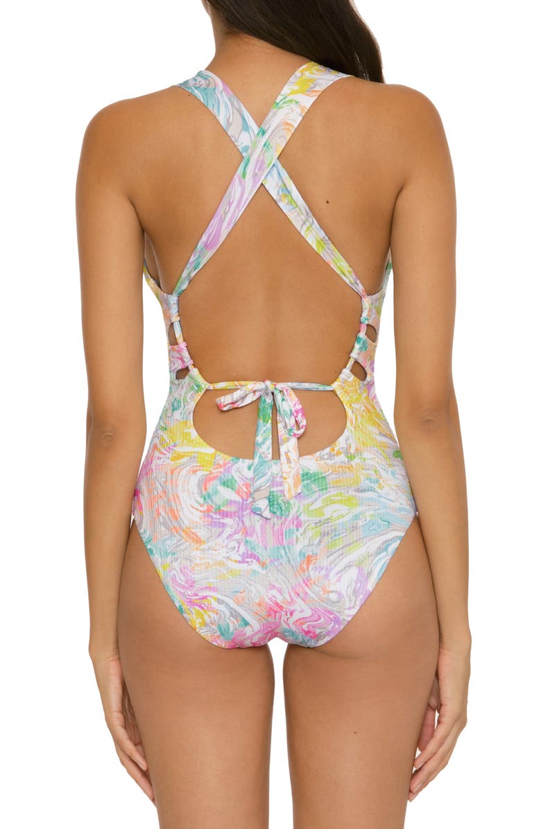 Becca Hot Springs Plunge One-Piece Swimsuit, Alternate, color,
