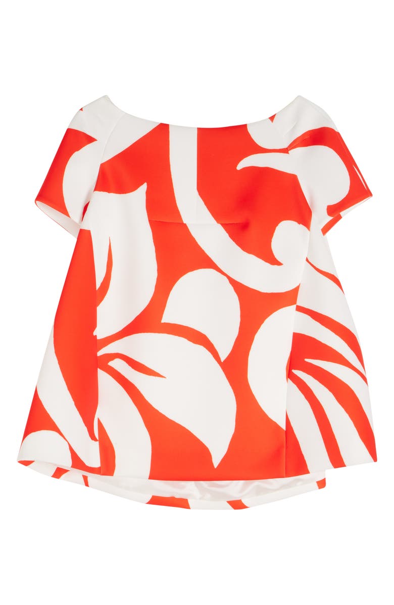 Dries Van Noten Cipa Giant Swirl Print Scuba Knit Trapeze Top, Alternate, color, Red