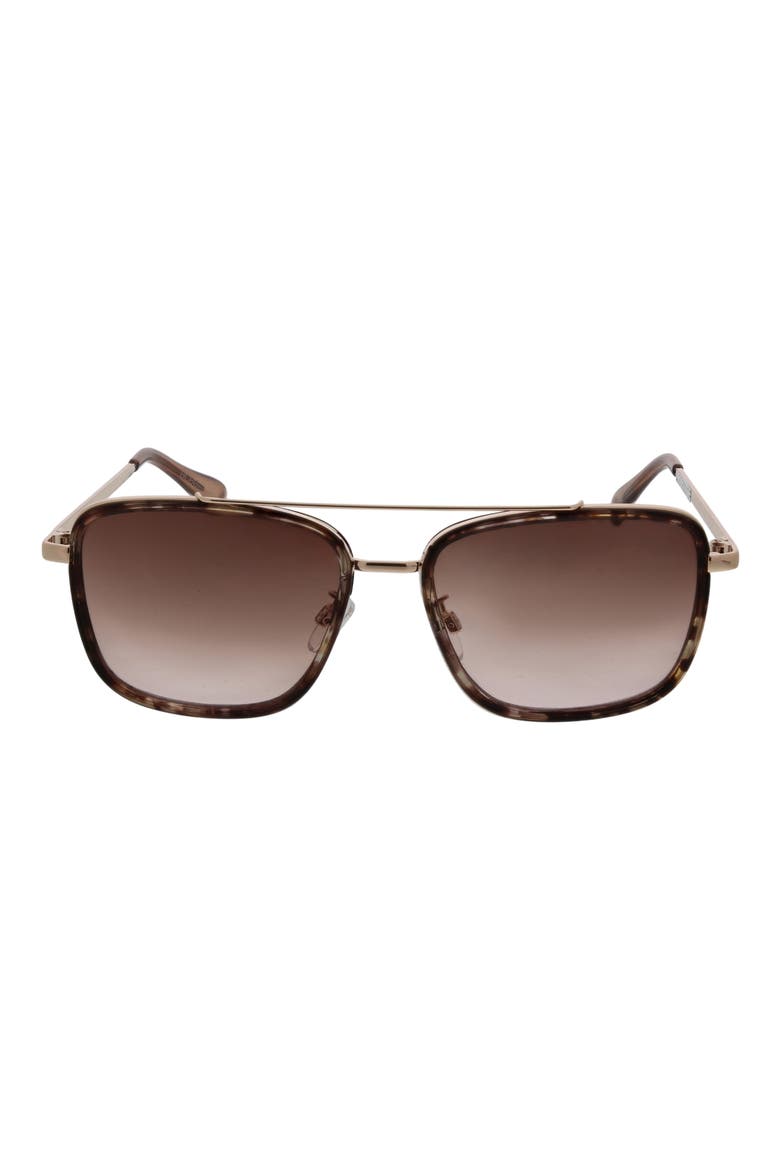 58mm Combo Aviator Sunglasses, Main, color, BLUSH TORTOISE