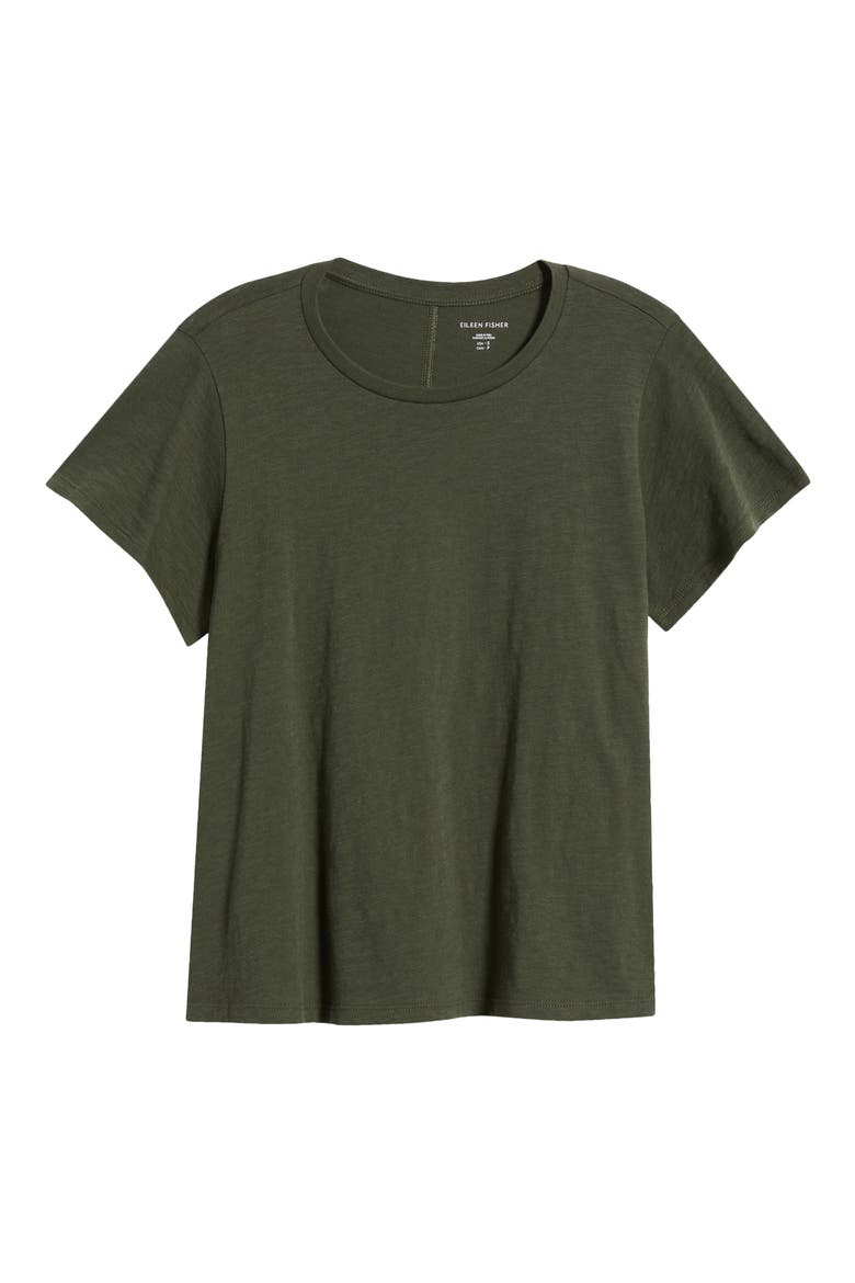 Crewneck Organic Cotton T-Shirt, Alternate, color, SEAWEED