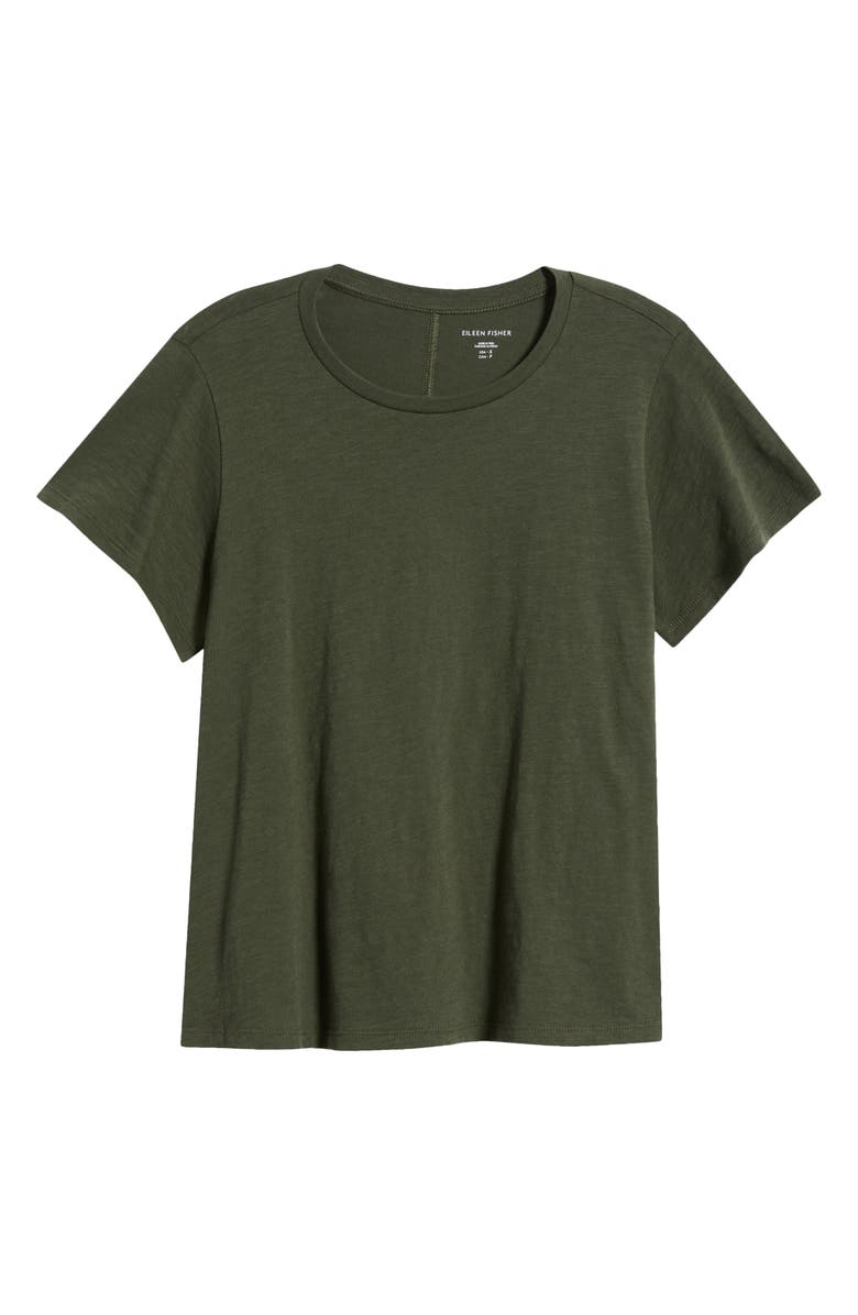 Eileen Fisher Crewneck Organic Cotton T-Shirt, Alternate, color, Seaweed