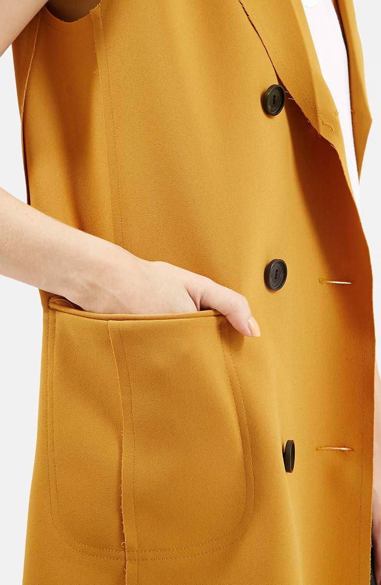 Topshop Sleeveless Double Breasted Jacket, Alternate, color, 