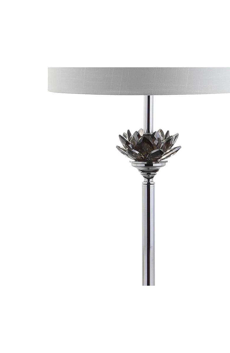 JONATHAN Y Amelia Crystal / Metal LED Floor Lamp, Alternate, color, Smoke Gray/Chrome