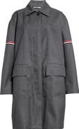 Thom Browne Tricolor Armband Water Resistant Wool Blend Twill Coat