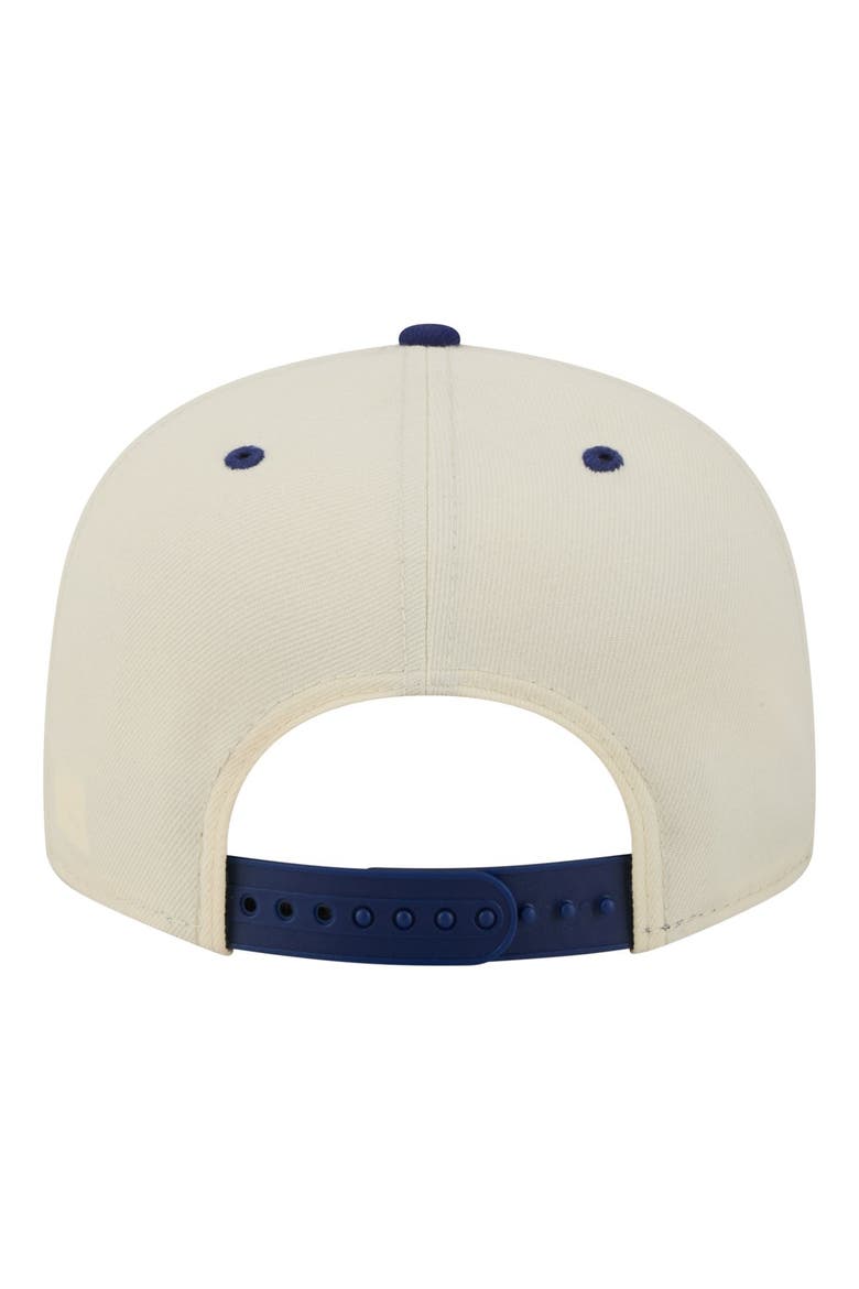 Men's New Era Cream Los Angeles Dodgers Oversized Slogan 9FIFTY Snapback Hat, Alternate, color, Cream