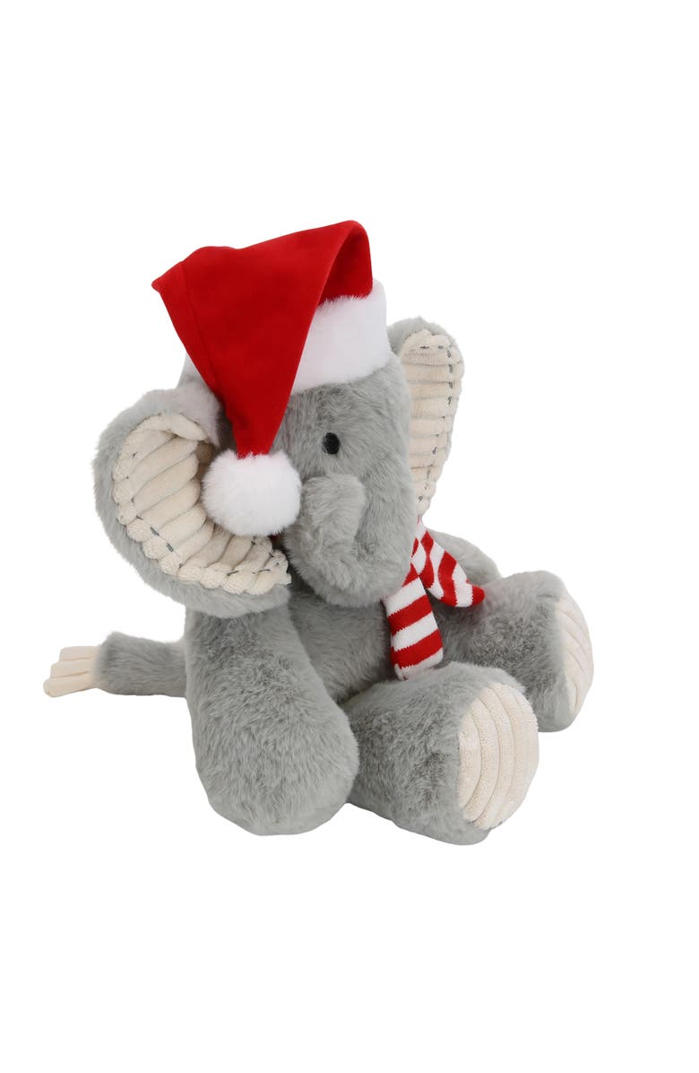 Lambs & Ivy Jett Elephant Holiday/Christmas Plush Stuffed Animal Toy, Alternate, color, Gray