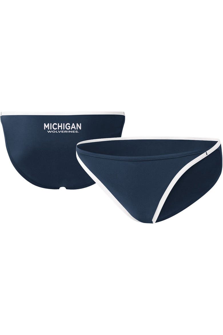 Women's G-III 4Her by Carl Banks Navy Michigan Wolverines Play Action Bikini Bottoms, Main, color, Navy