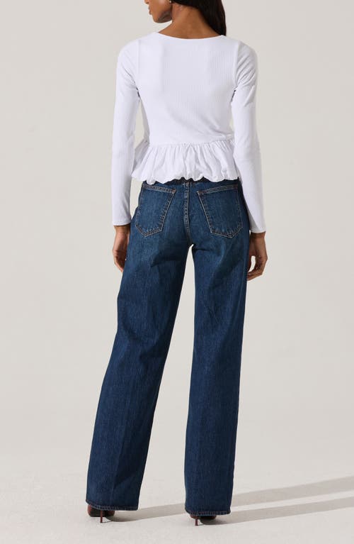 Astr The Label Bubble Peplum Top In White