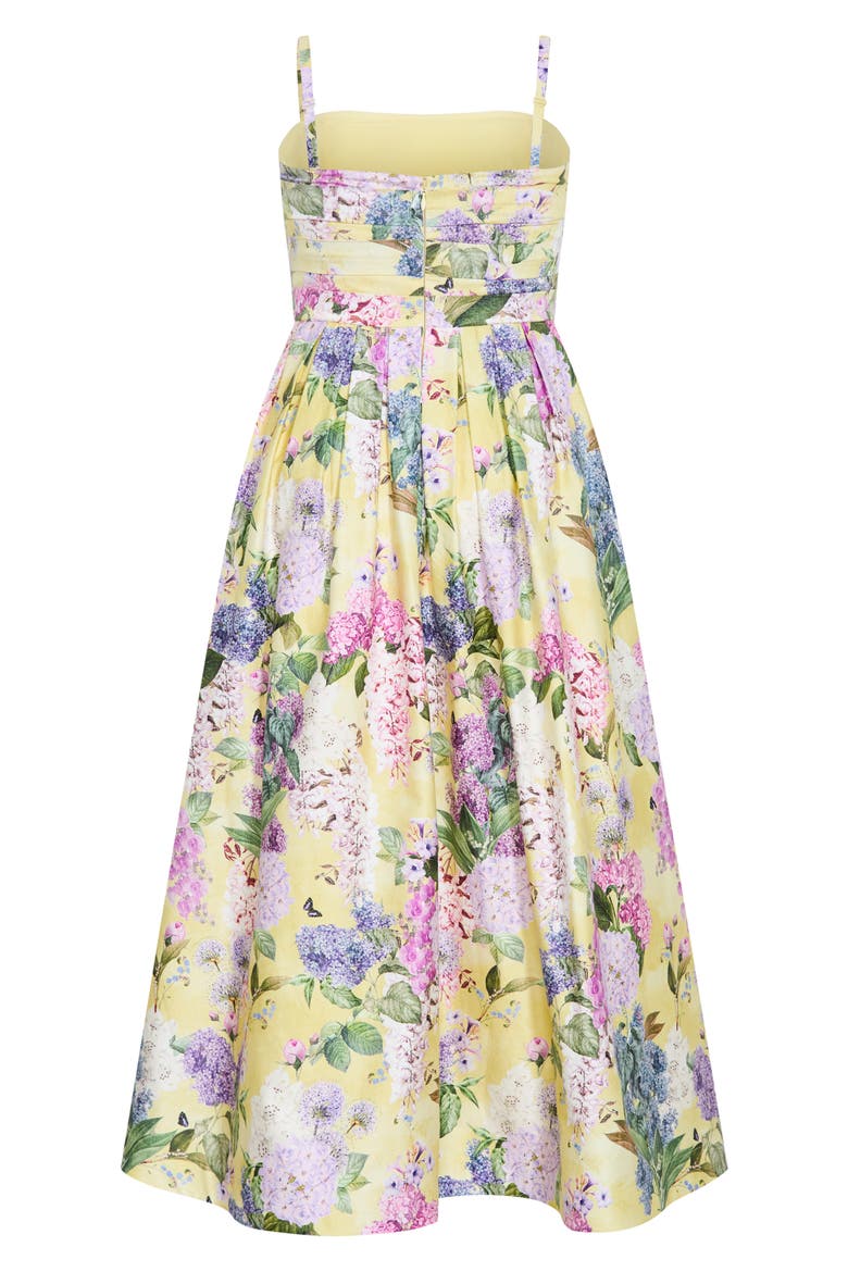 Rosalee Floral Maxi Dress, Alternate, color, LEMON HYDRANGEA