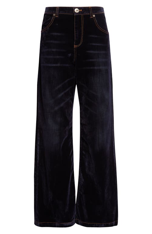 Eleventy Flocked Denim Flare Leg Jeans In Multi