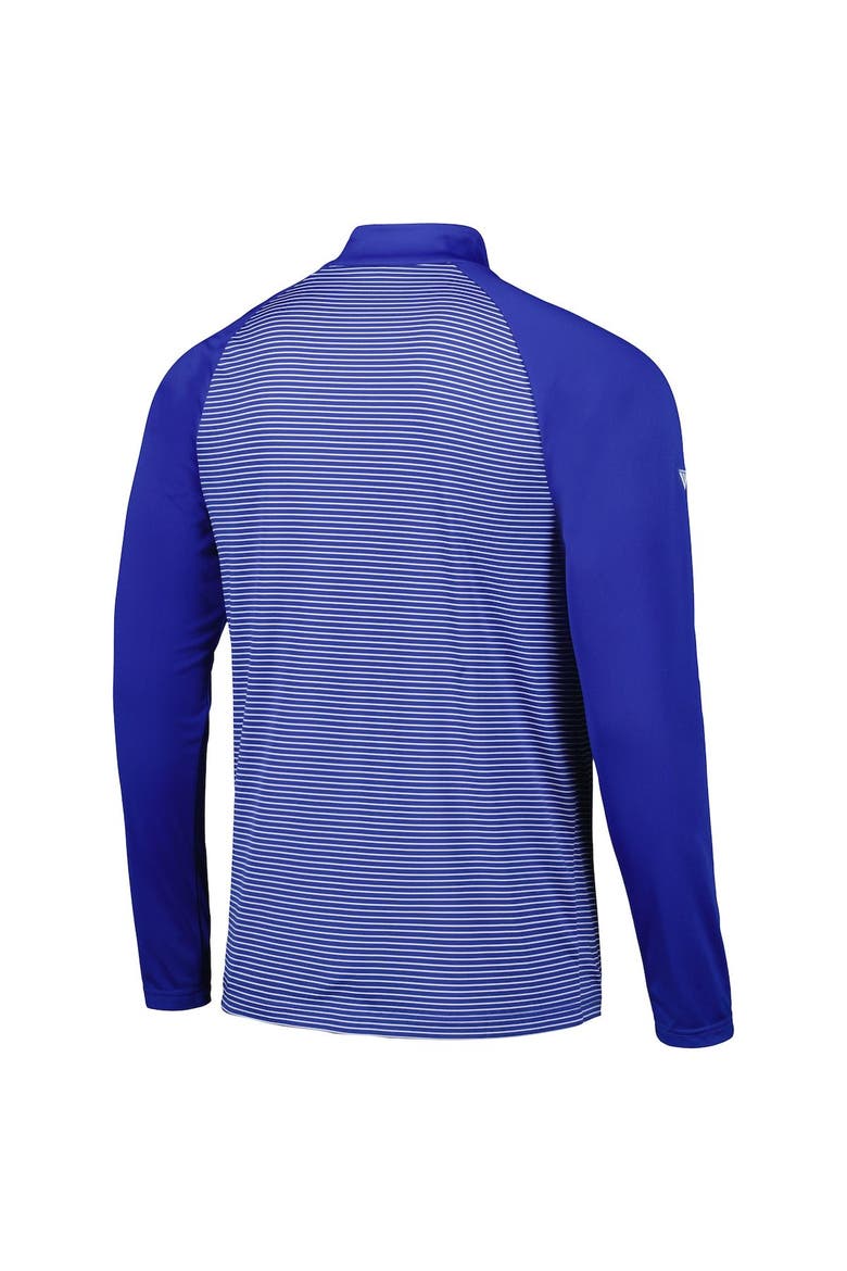 Men's Levelwear Royal New York Mets Charter Striped Raglan Quarter-Zip Top, Alternate, color, Royal