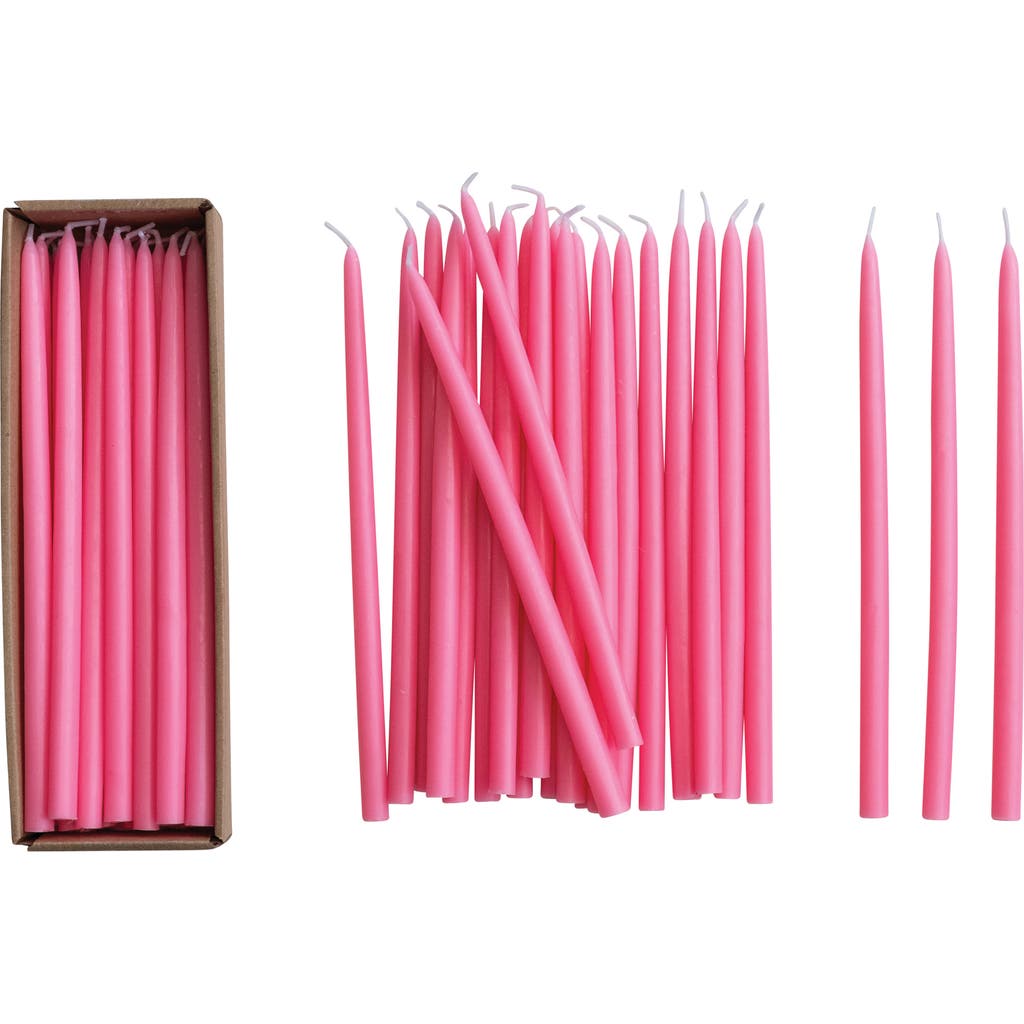 Storied Home 24-piece Unscented Thin Taper Candles In Pink