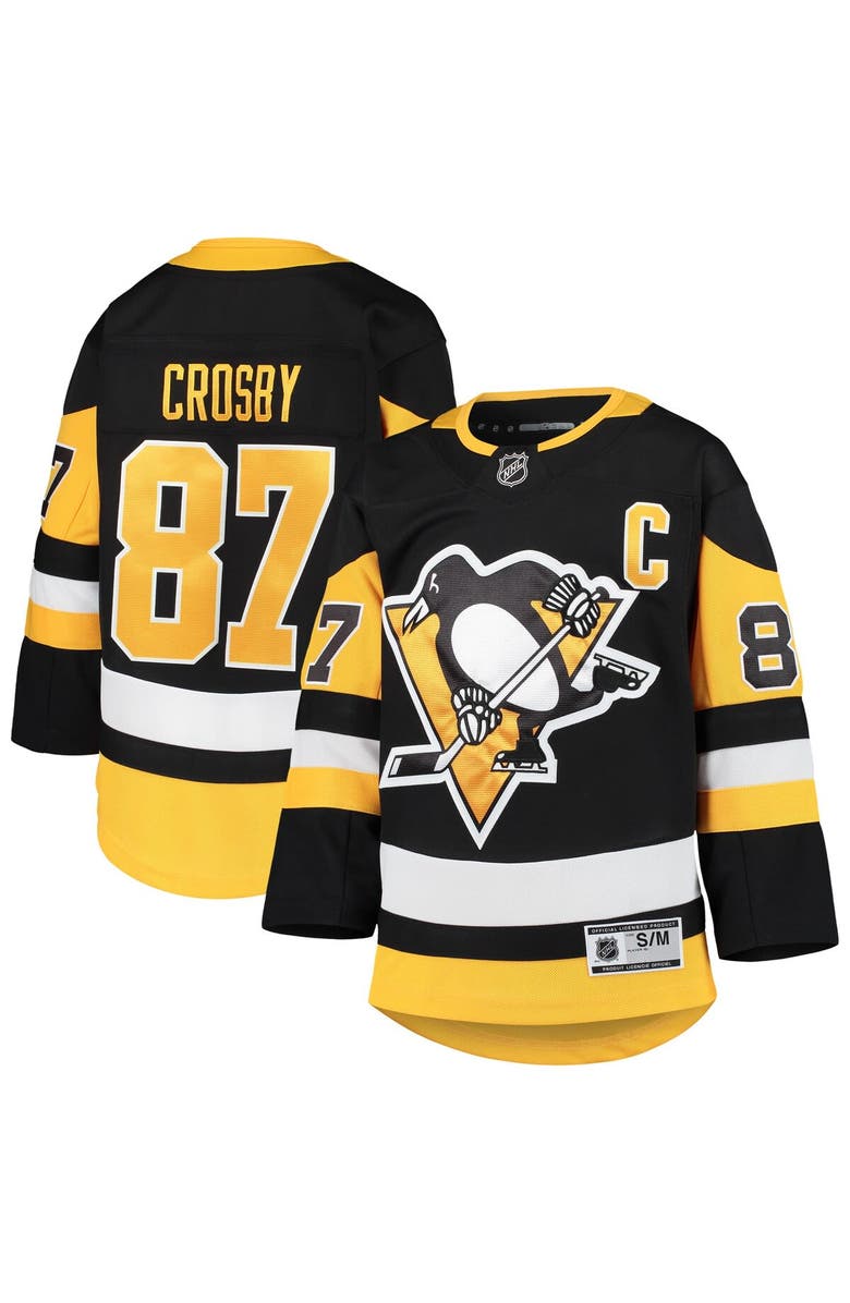 Outerstuff Youth Sidney Crosby Black Pittsburgh Penguins Premier Player Jersey, Main, color,