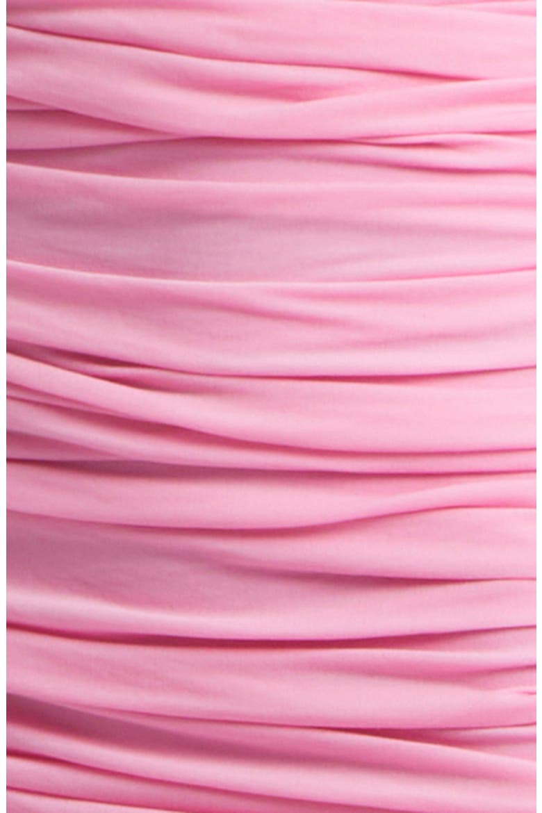 Asymmetric Ruched Strapless Minidress, Alternate, color, BEGONIA PINK