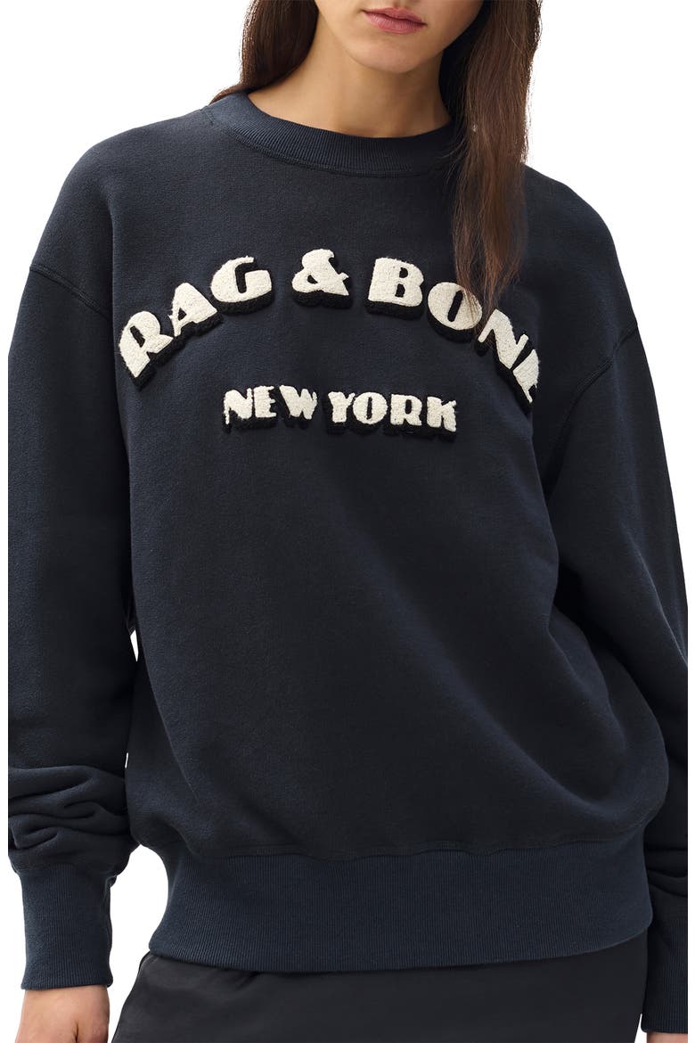 Oversize Logo Graphic Sweatshirt, Main, color, NAVY