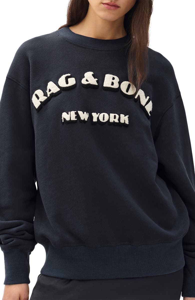 rag & bone Oversize Logo Graphic Sweatshirt, Main, color, 