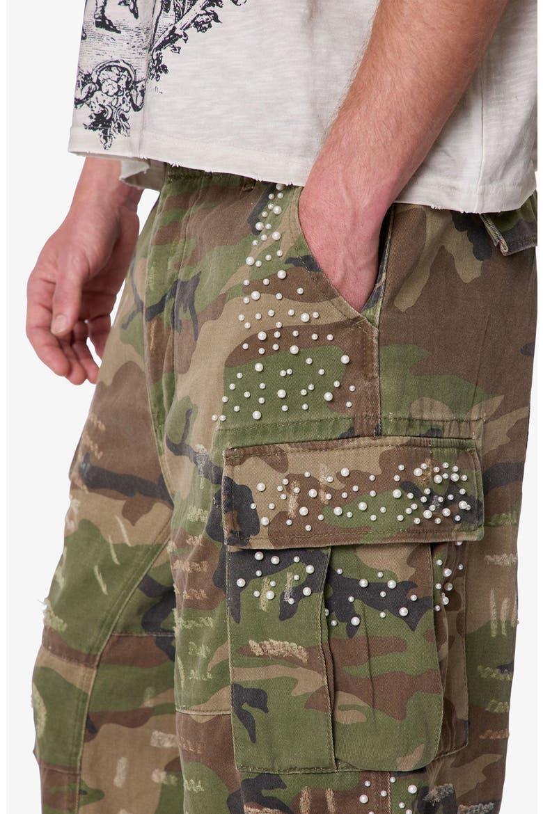Pearled Camo Cargo Shorts, Alternate, color, CAMO