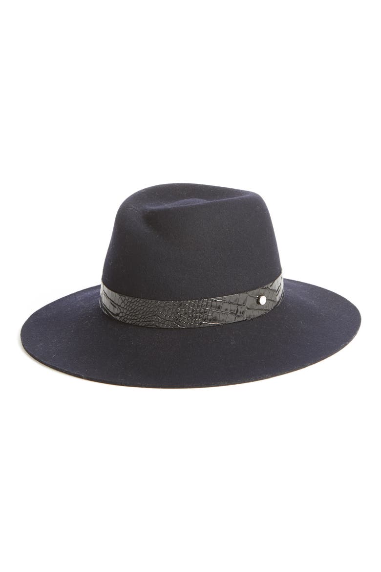 Zoe Wool Fedora, Main, color, NAVY