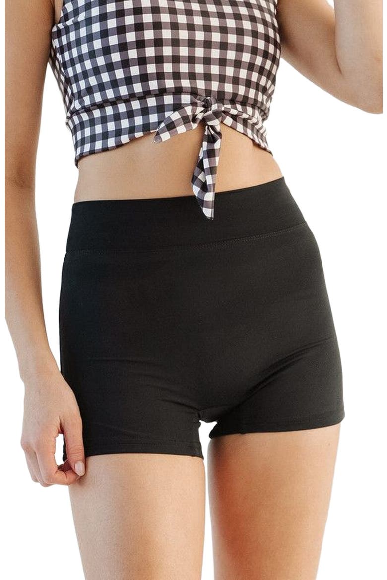 Whimsy Floral Retro Boy Short - XS, Alternate, color, Black