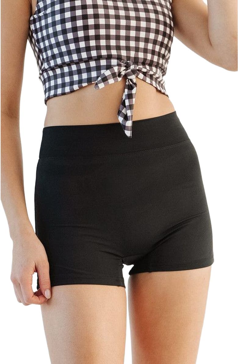 Lime Ricki Swimwear Boy Short, Alternate, color, Black