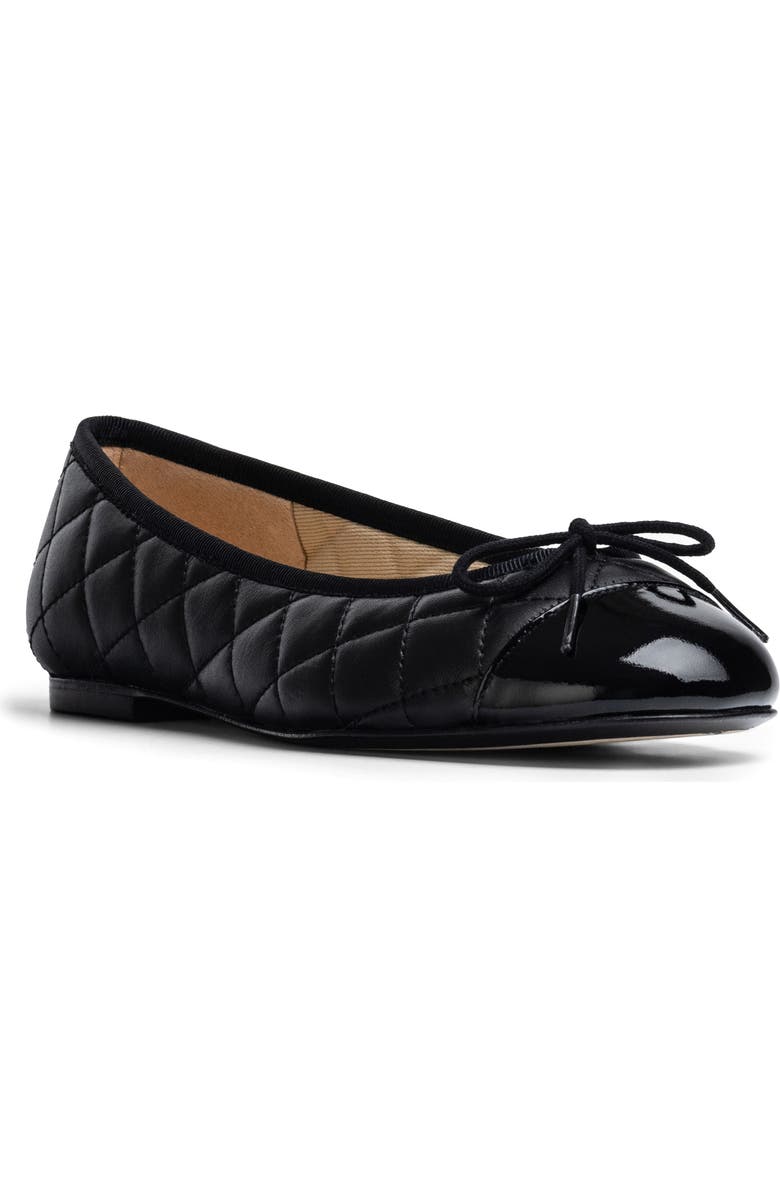 Jon Josef Belle Quilted Ballerina Flat, Main, color, Black Combo