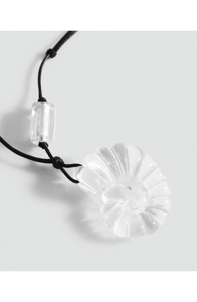 MANGO Shell Pendant Necklace, Alternate, color, Black