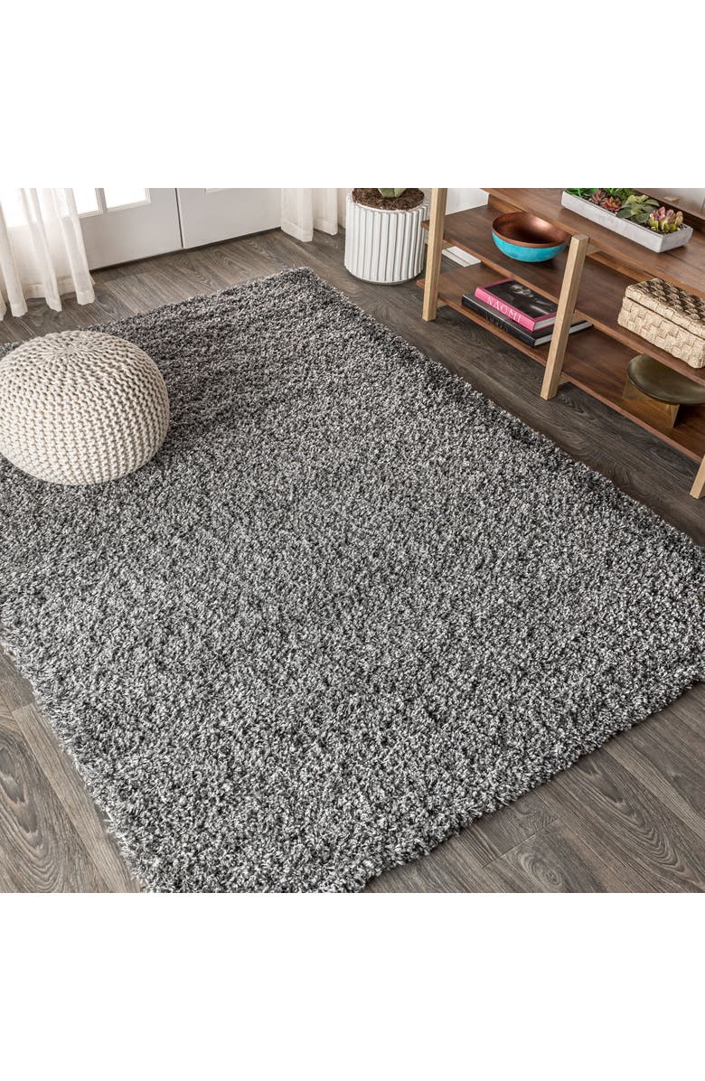 JONATHAN Y Mercer Shag Plush Area Rug, Alternate, color, Charcoal