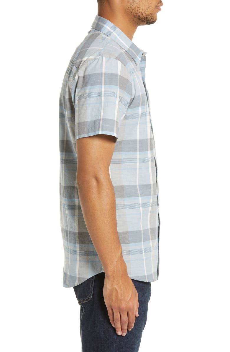 TravisMathew Ukulele Serenade Plaid Short Sleeve Button-Up Shirt, Alternate, color, 