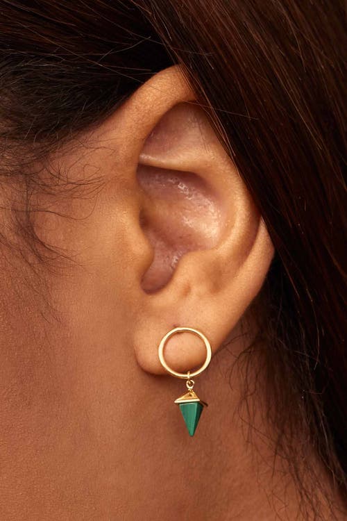Oradina 14k Gold Prism Point Drop Earrings In Gold - Black Onyx