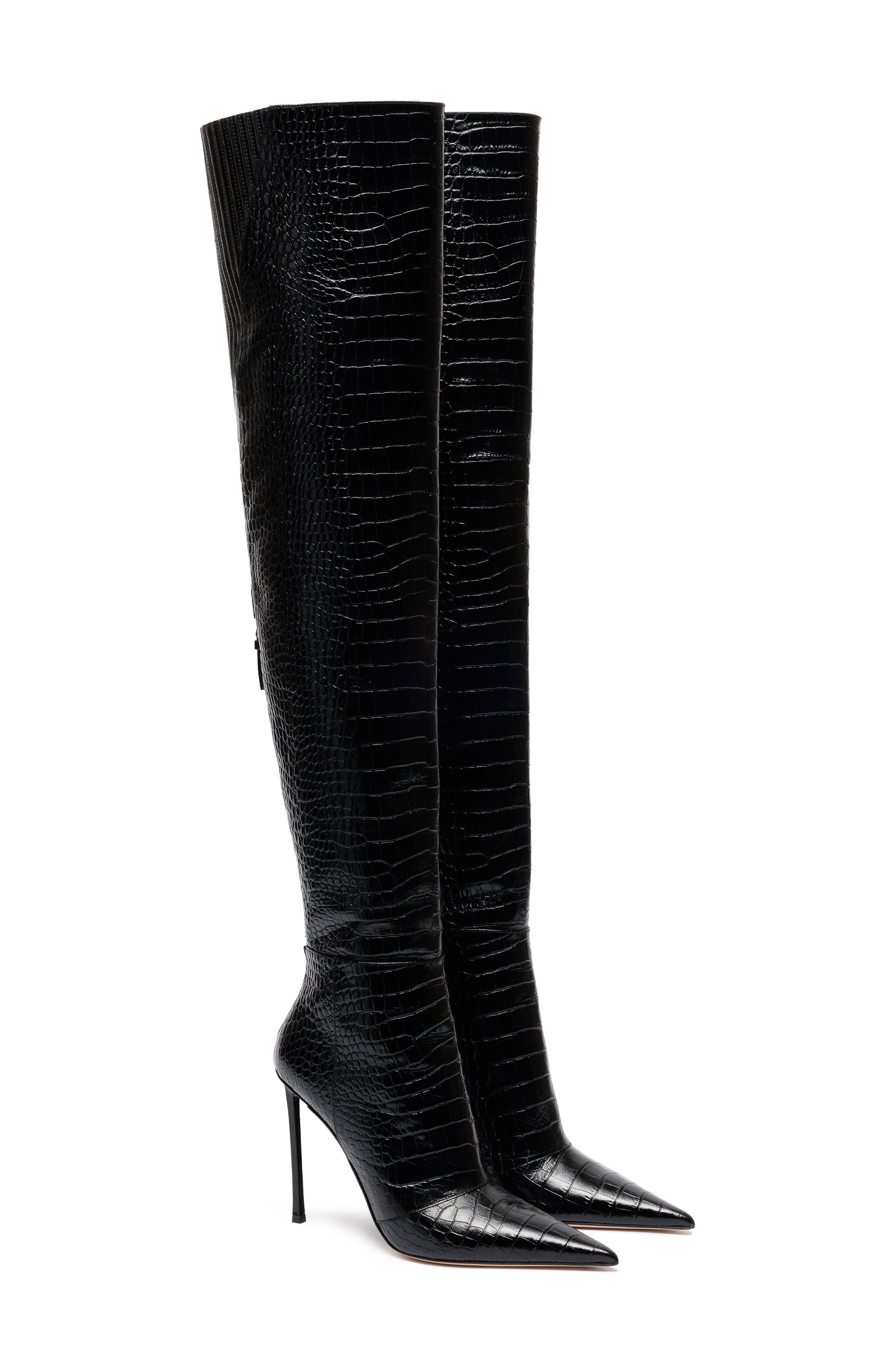 Vertigo Pointed Toe Over the Knee Boot, Main, color, BLACK