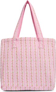 Madden Girl Floral Quilted Tote Bag with Pouch