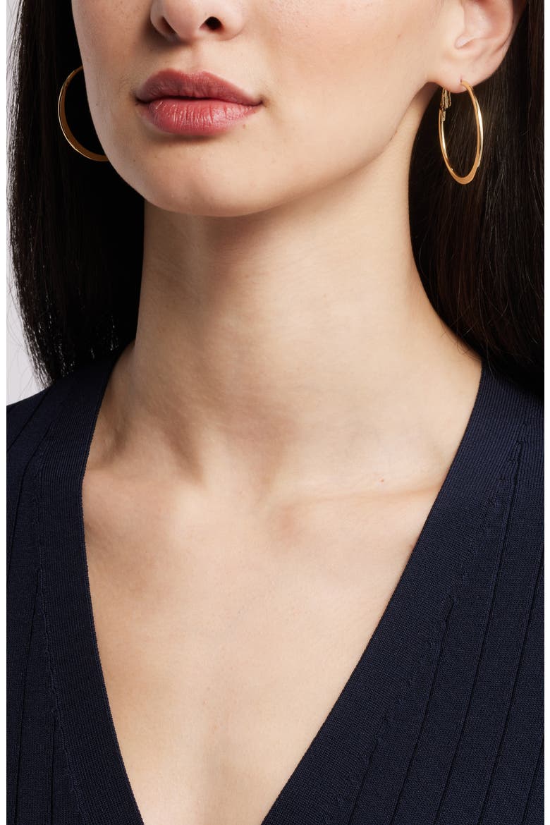 Demifine Tapered Hoop Earrings, Alternate, color, 14K GOLD PLATED