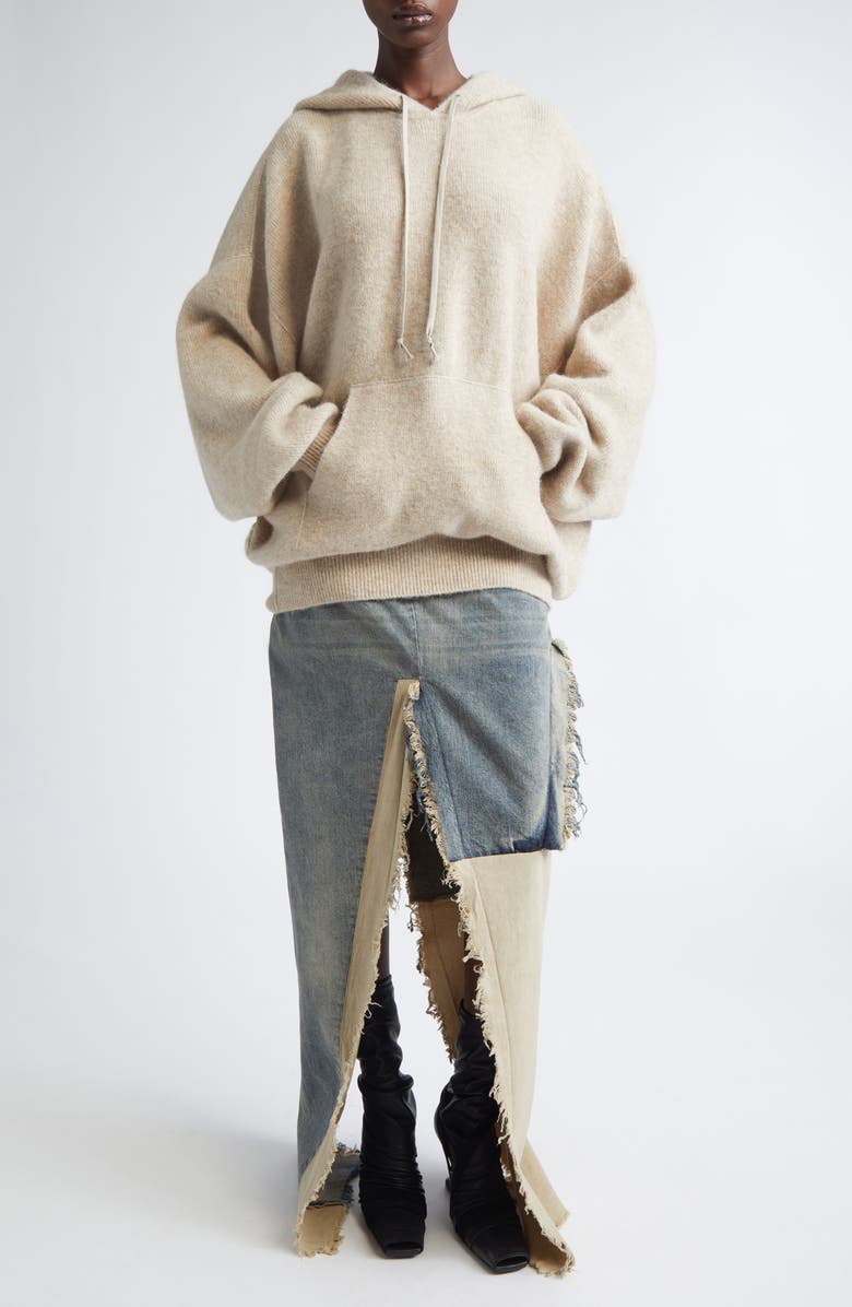 Rick Owens Concordians Sliced Denim Skirt, Alternate, color, Dirty Hustler/ Natural