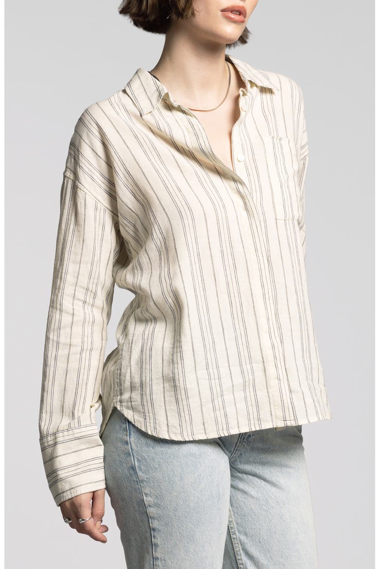 Elise Linen Blend Shirt, Alternate, color, IVORY