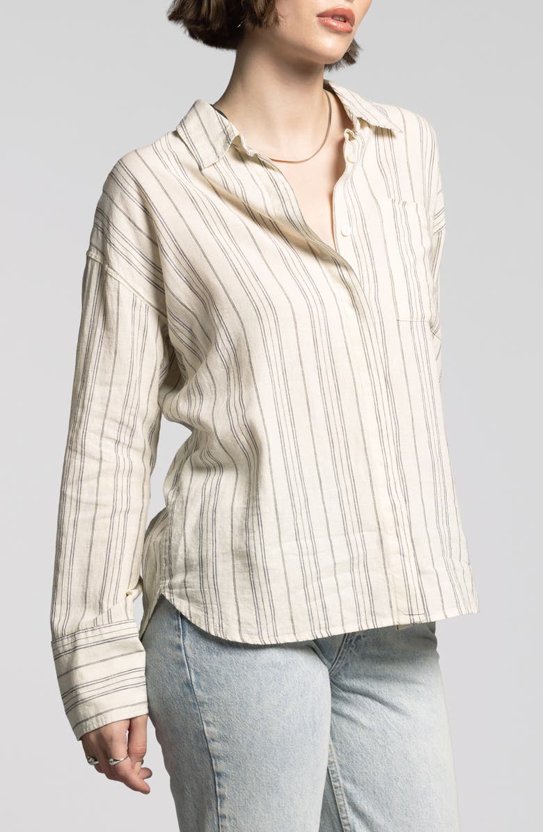 WEEKEND LOS ANGELES Elise Linen Blend Shirt, Alternate, color, Ivory