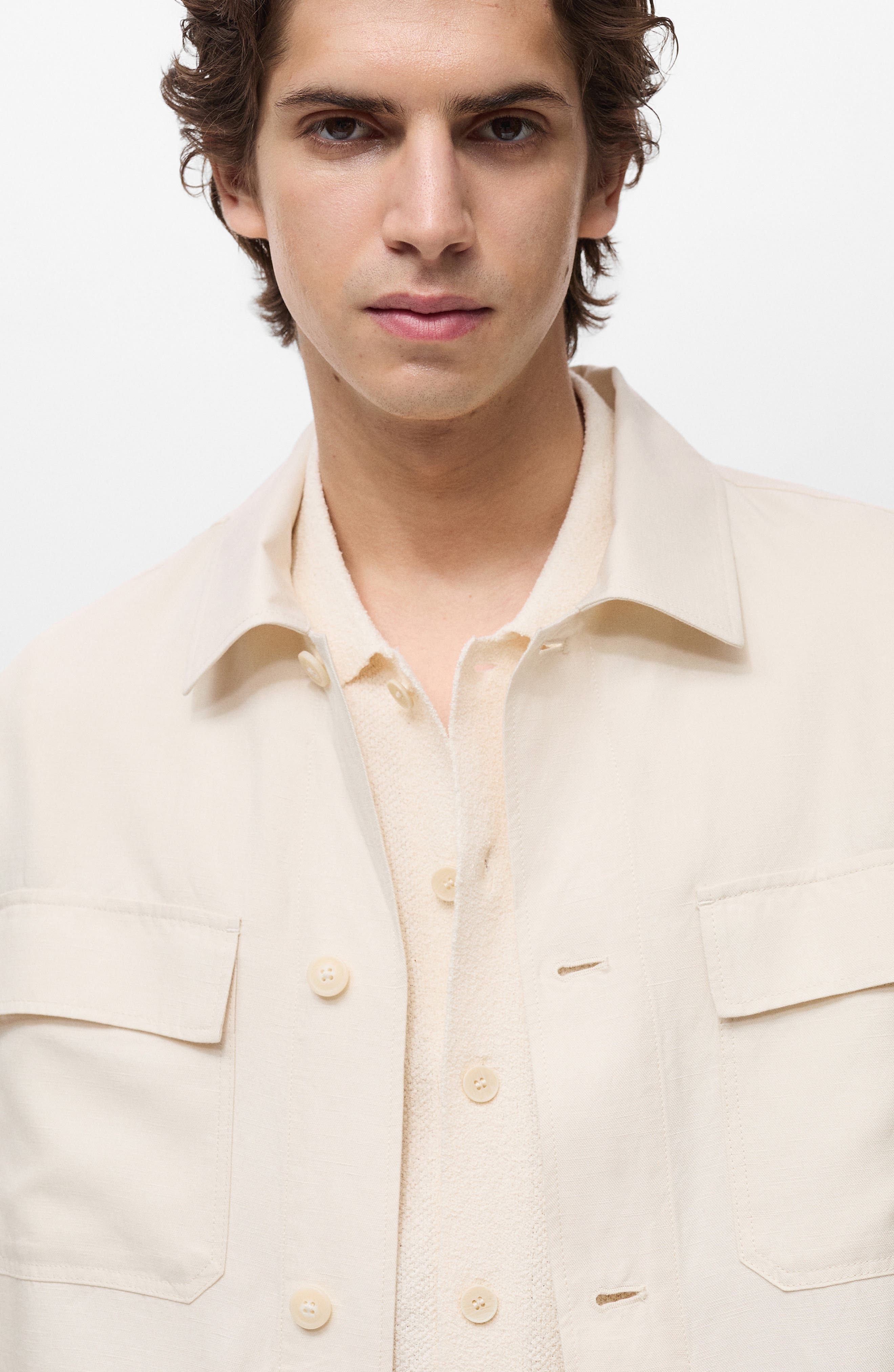 Camp Collar Lyocell & Linen Shirt-Jacket - image 2