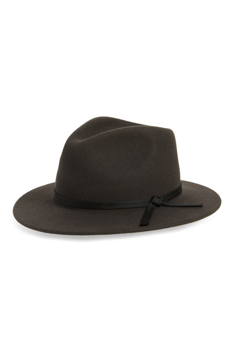 Messer Casual Wool Fedora, Main, color, WASHED BLACK