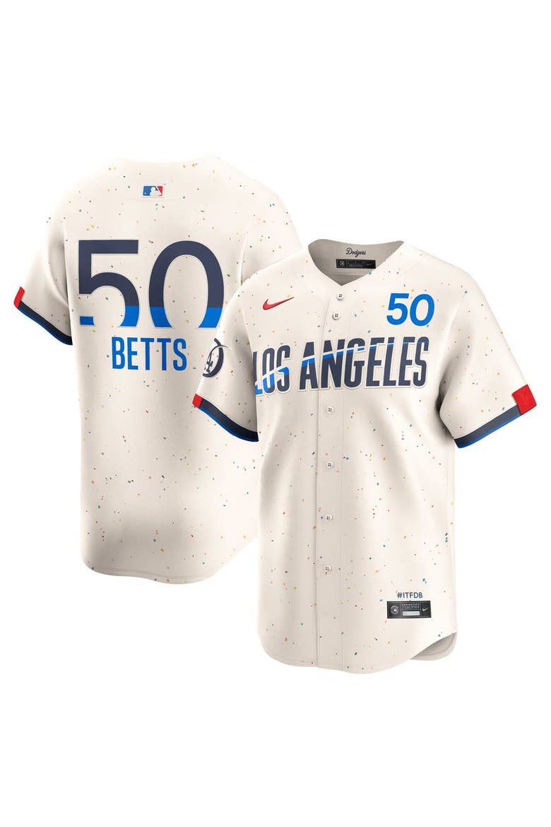Men's Nike Mookie Betts Cream Los Angeles Dodgers City Connect Limited Player Jersey, Main, color, Cream