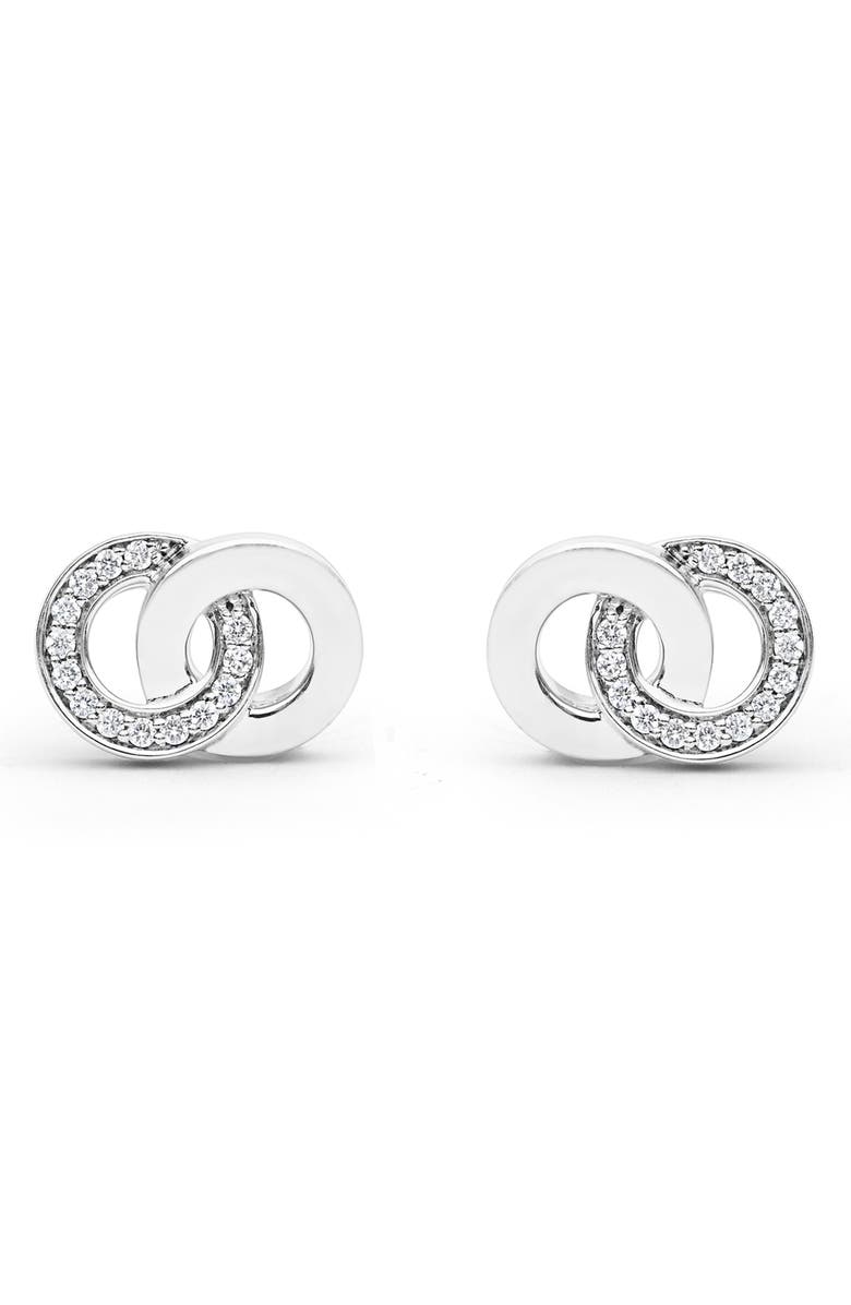 LAGOS Signature Interlocking Diamond Stud Earrings, Alternate, color, Silver