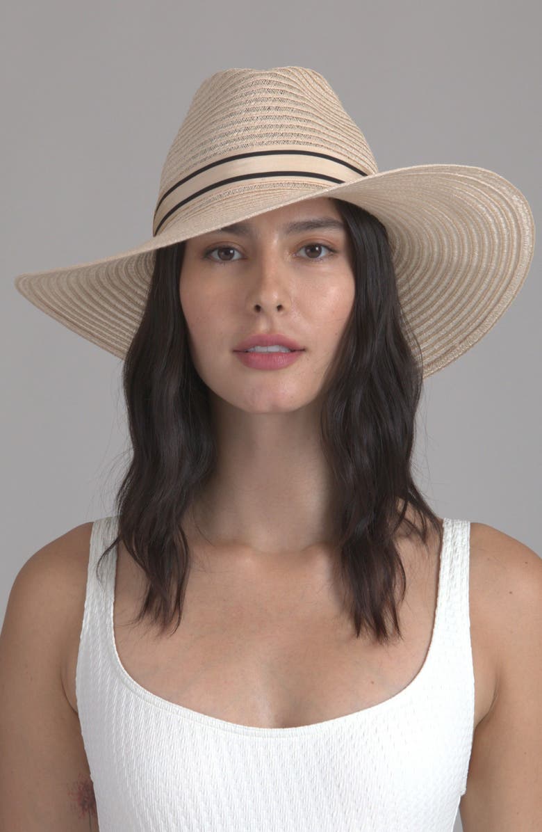Eugenia Kim Emmanuelle Wide Brim Packable Straw Fedora, Alternate, color, Natural