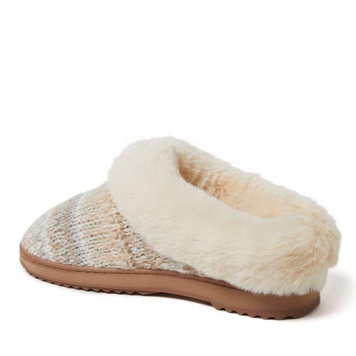 Dearfoams Hannah Festive Knit Clog Slipper In Brown
