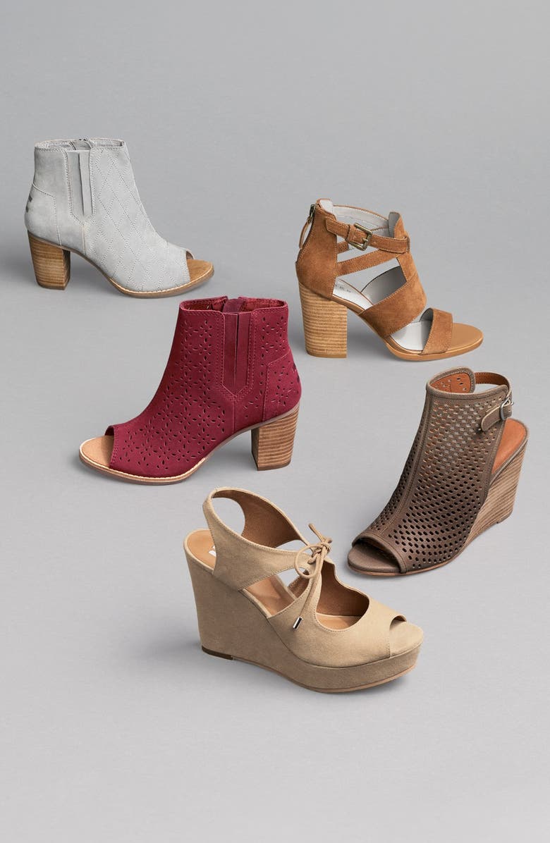 TOMS 'Majorca' Peep Toe Bootie, Alternate, color,