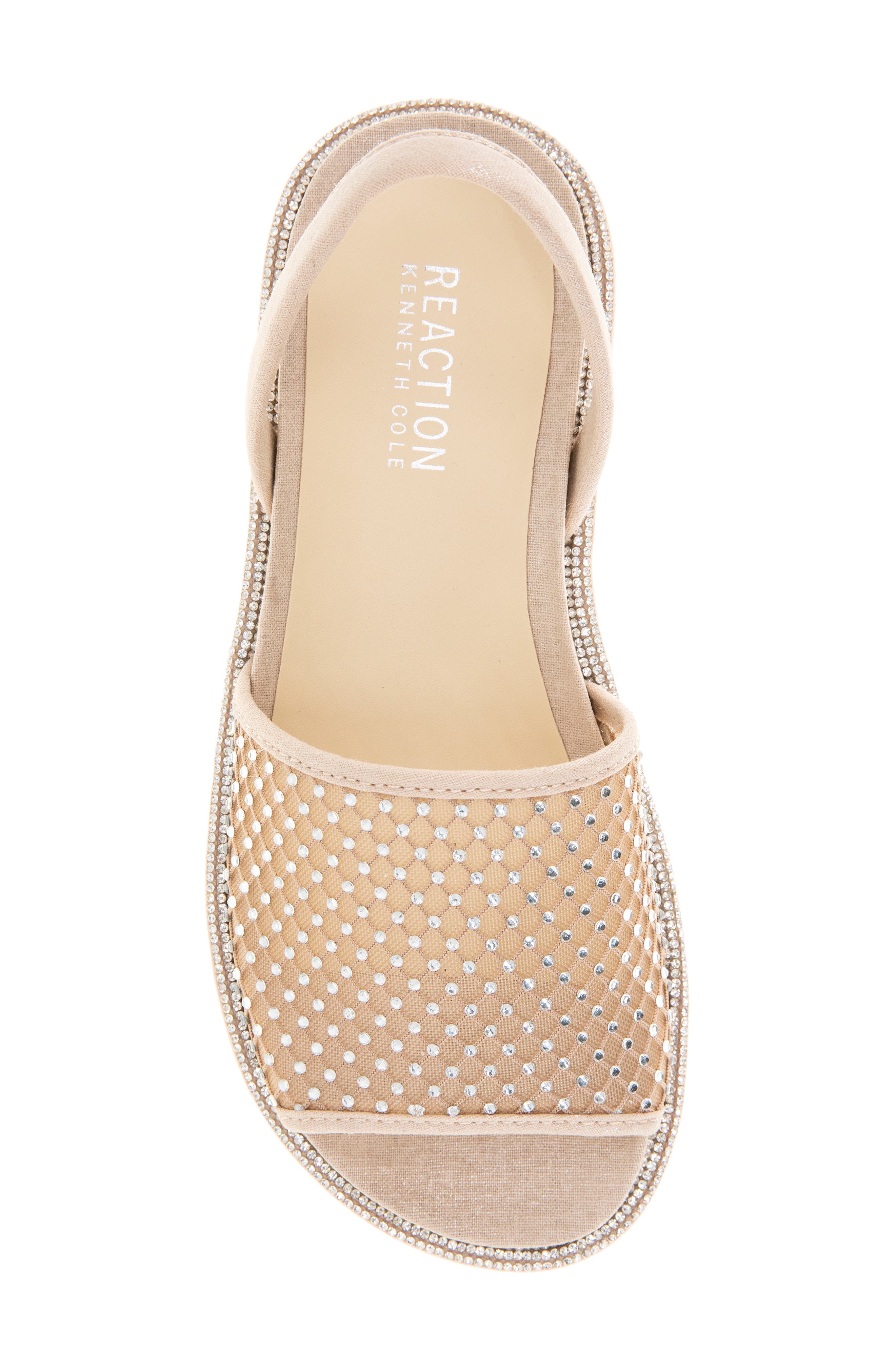 Saavi Rhinestone Mesh Sandal, Alternate, color, ALMOND CRYSTAL MESH