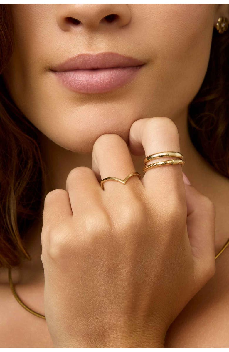 Oradina 14K Yellow Gold Chevron Ring, Alternate, color, Yellow Gold