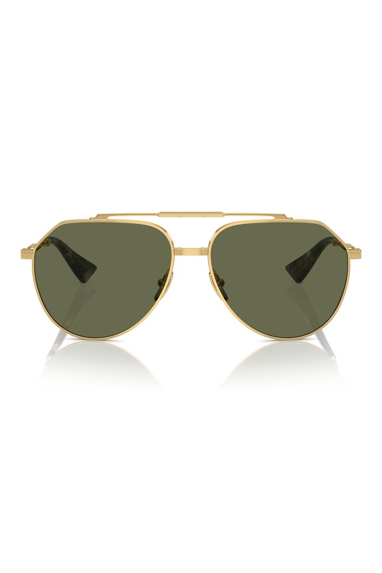60mm Polarized Pilot Sunglasses, Alternate, color, GOLD