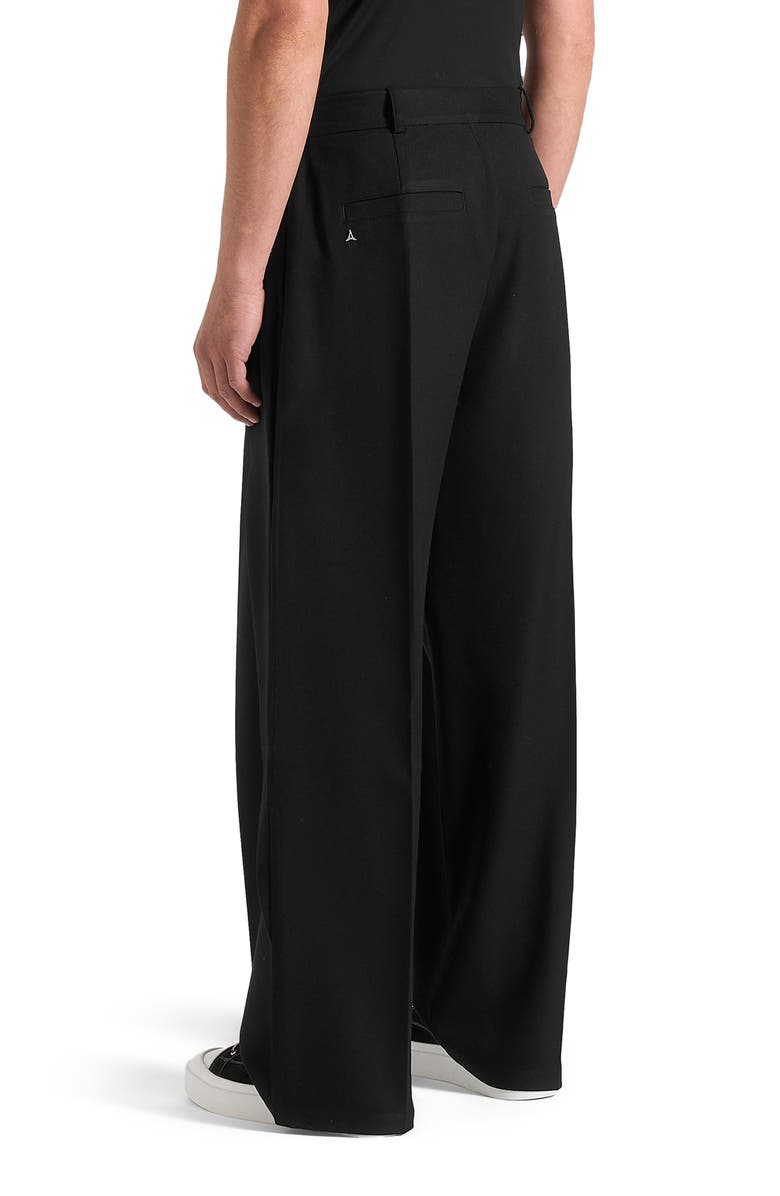 Manière De Voir Charles Wide Fit Wrap Leg Tailored Trousers, Alternate, color, Black